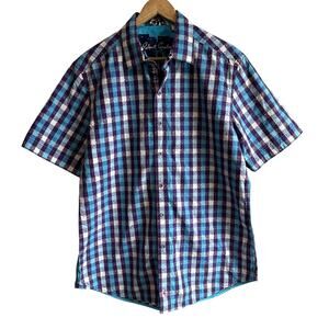Robert Graham Classic Fit Plaid Short Sleeve Button Up Shirt M